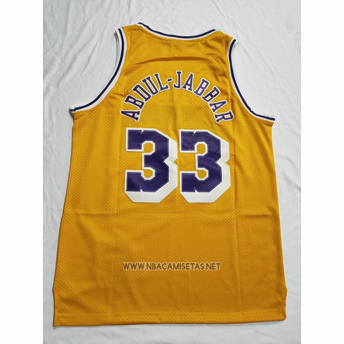 Camiseta Los Angeles Lakers Kareem Abdul-Jabbar NO 33 Mitchell & Ness 1984-85 Amarillo